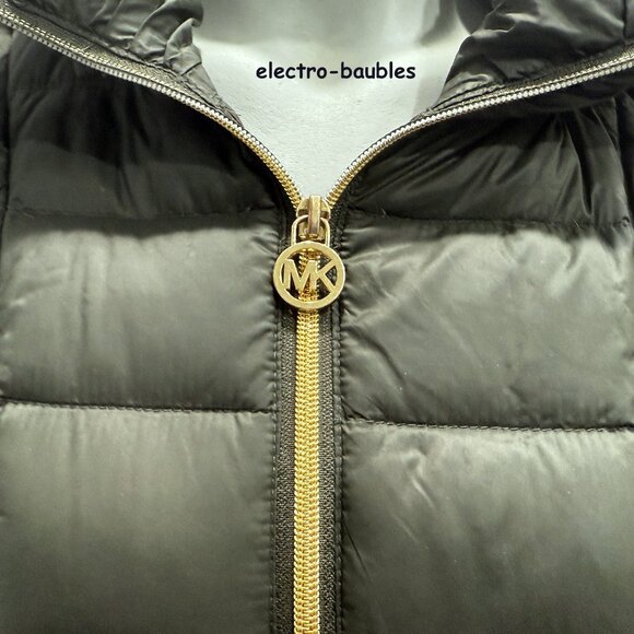 Michael Kors Down Puffer Jacket Packable Quilted Down Khaki Women' Sz Med - Picture 7 of 13